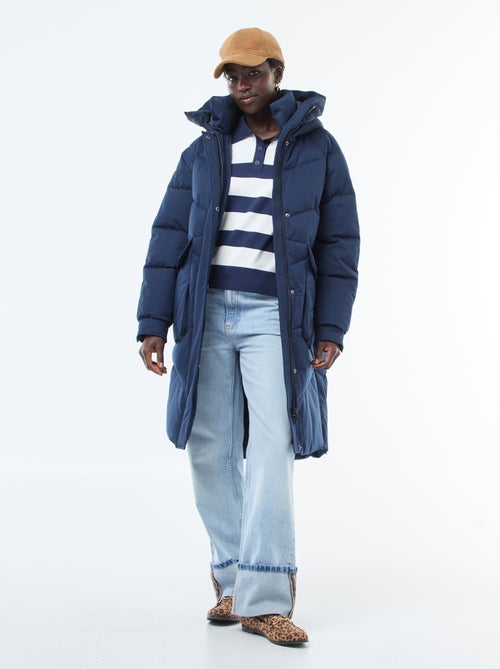 Piumino caldo lungo idrorepellente con cappuccio - Kiabi