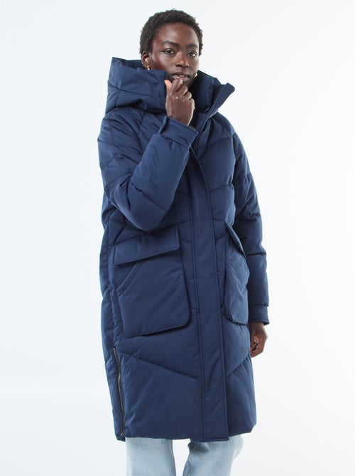 Piumino caldo lungo idrorepellente con cappuccio - Kiabi