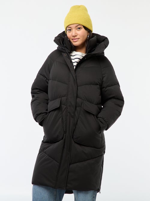 Piumino caldo lungo idrorepellente con cappuccio - Kiabi