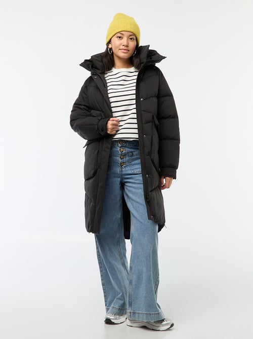 Piumino caldo lungo idrorepellente con cappuccio - Kiabi