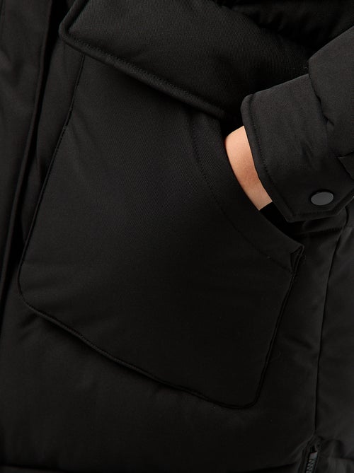 Piumino caldo lungo idrorepellente con cappuccio - Kiabi