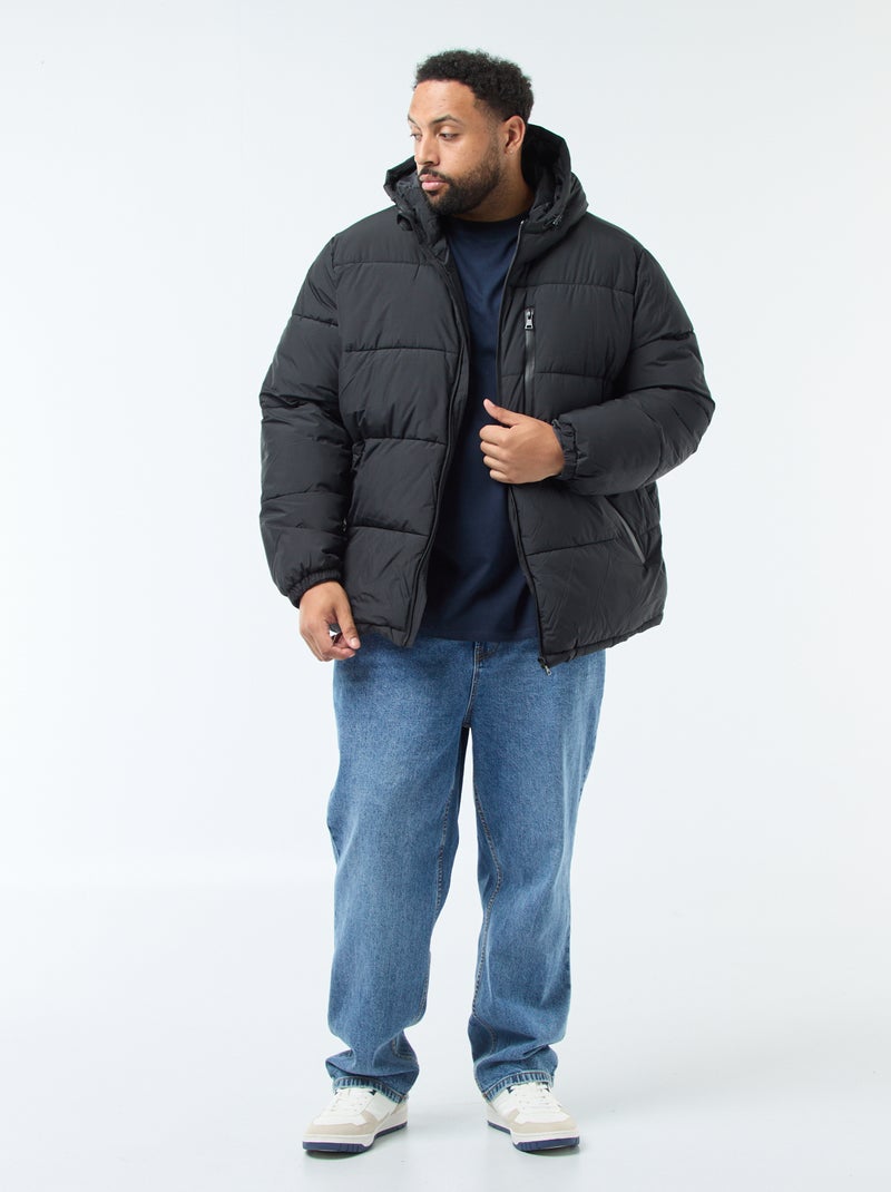 Piumino caldo trapuntato con cappuccio Nero - Kiabi