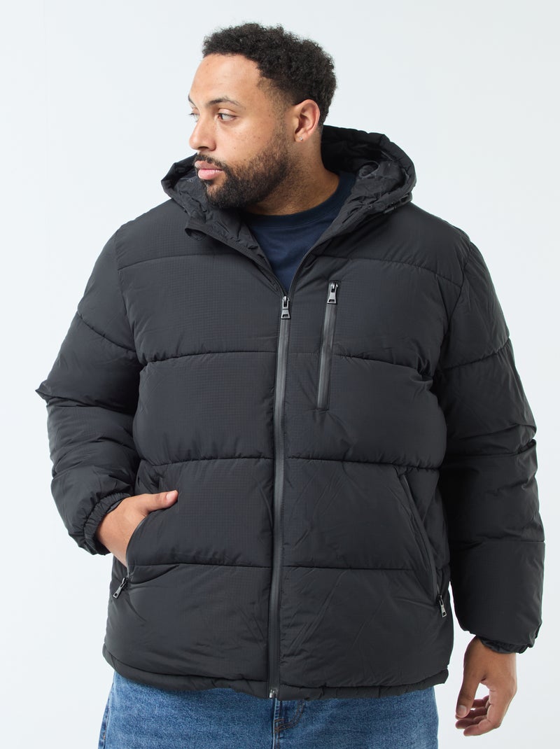 Piumino caldo trapuntato con cappuccio Nero - Kiabi