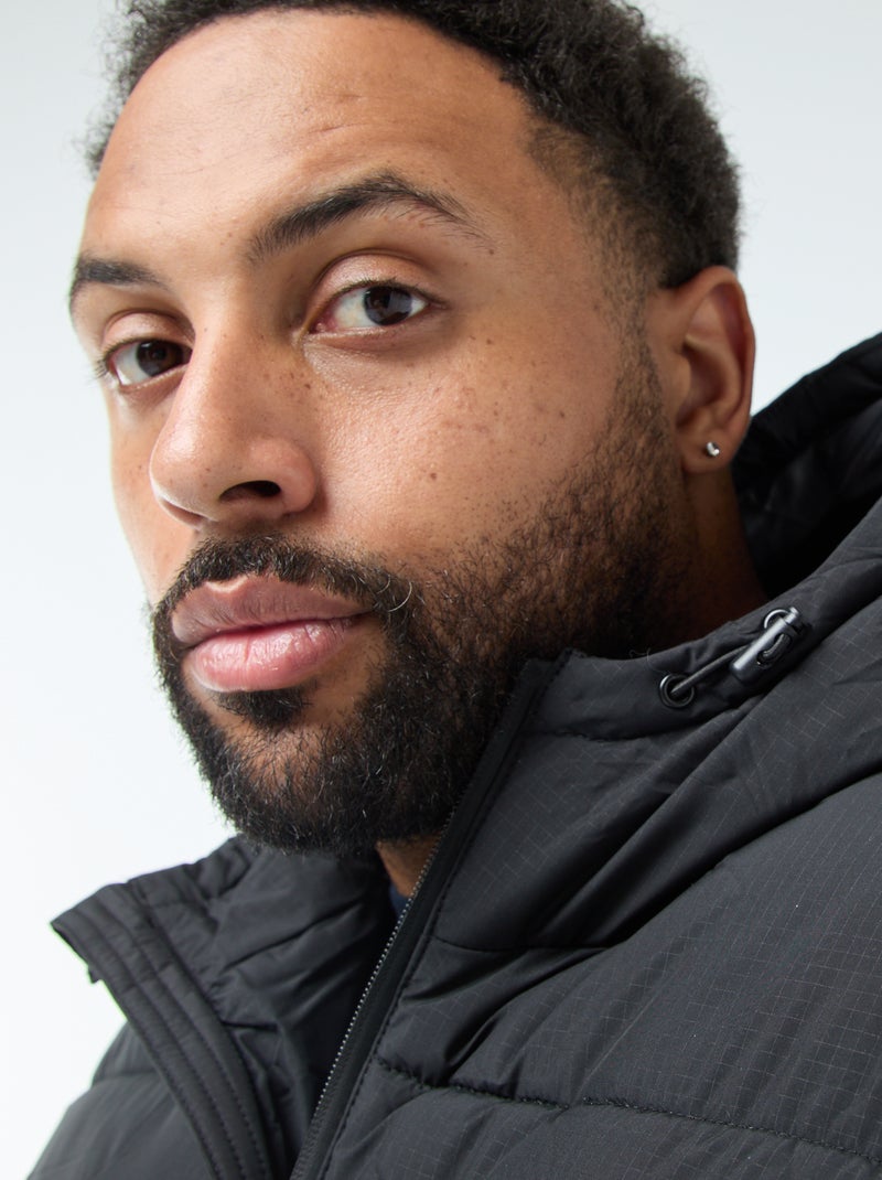 Piumino caldo trapuntato con cappuccio Nero - Kiabi