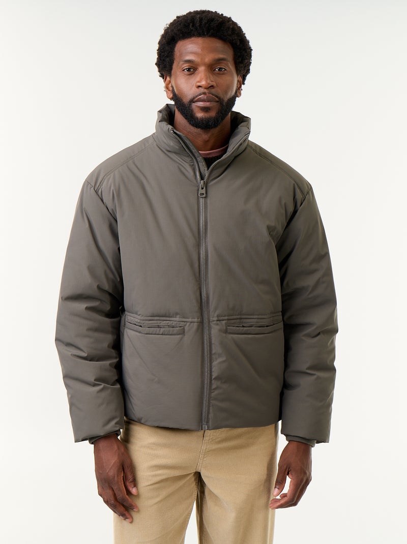 Piumino collo alto maniche raglan Kaki - Kiabi