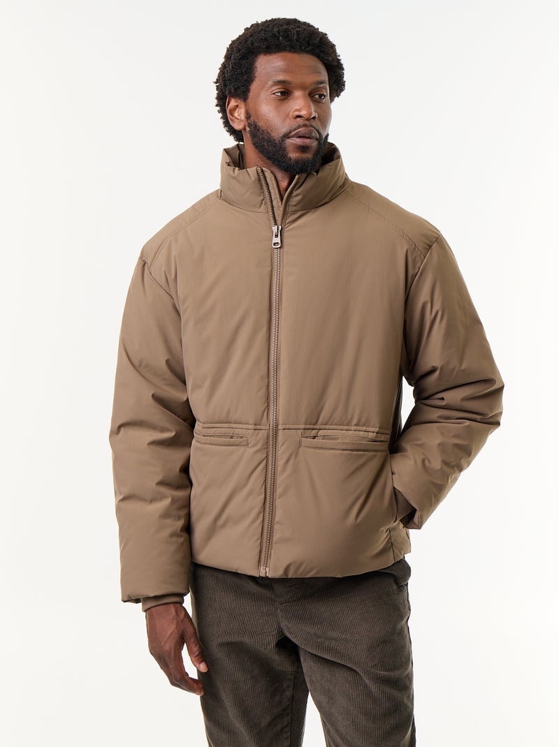 Piumino collo alto maniche raglan Marrone - Kiabi