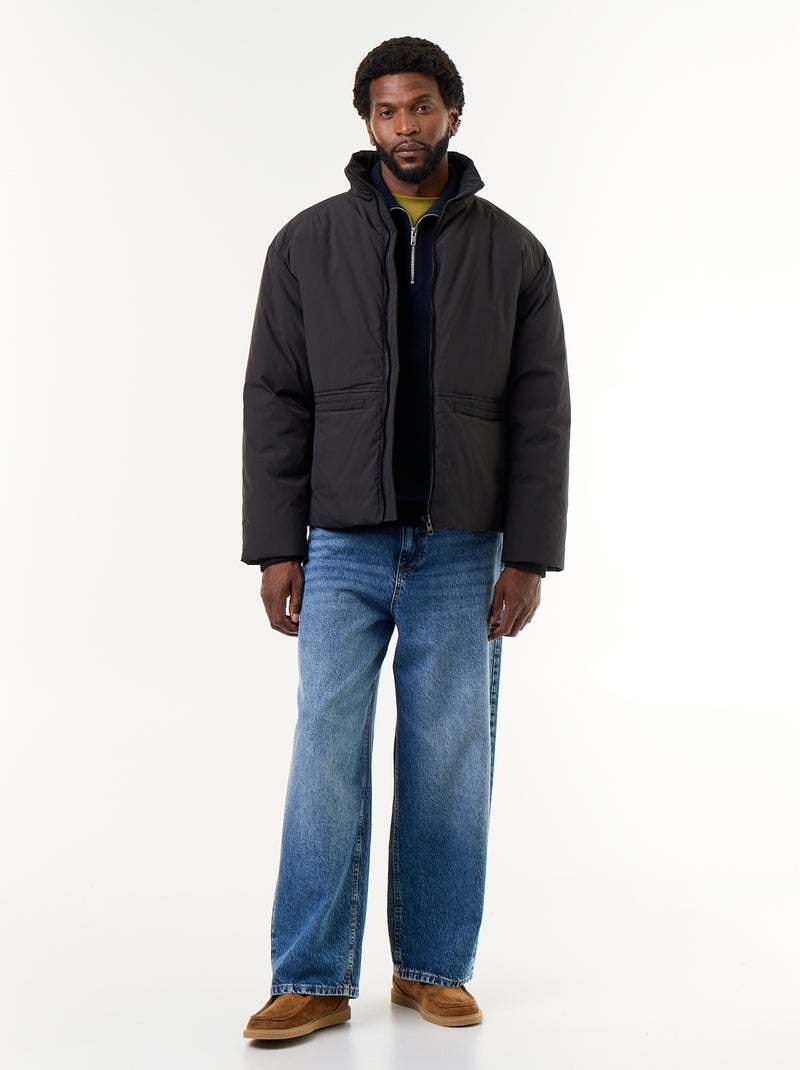 Piumino collo alto maniche raglan Nero - Kiabi