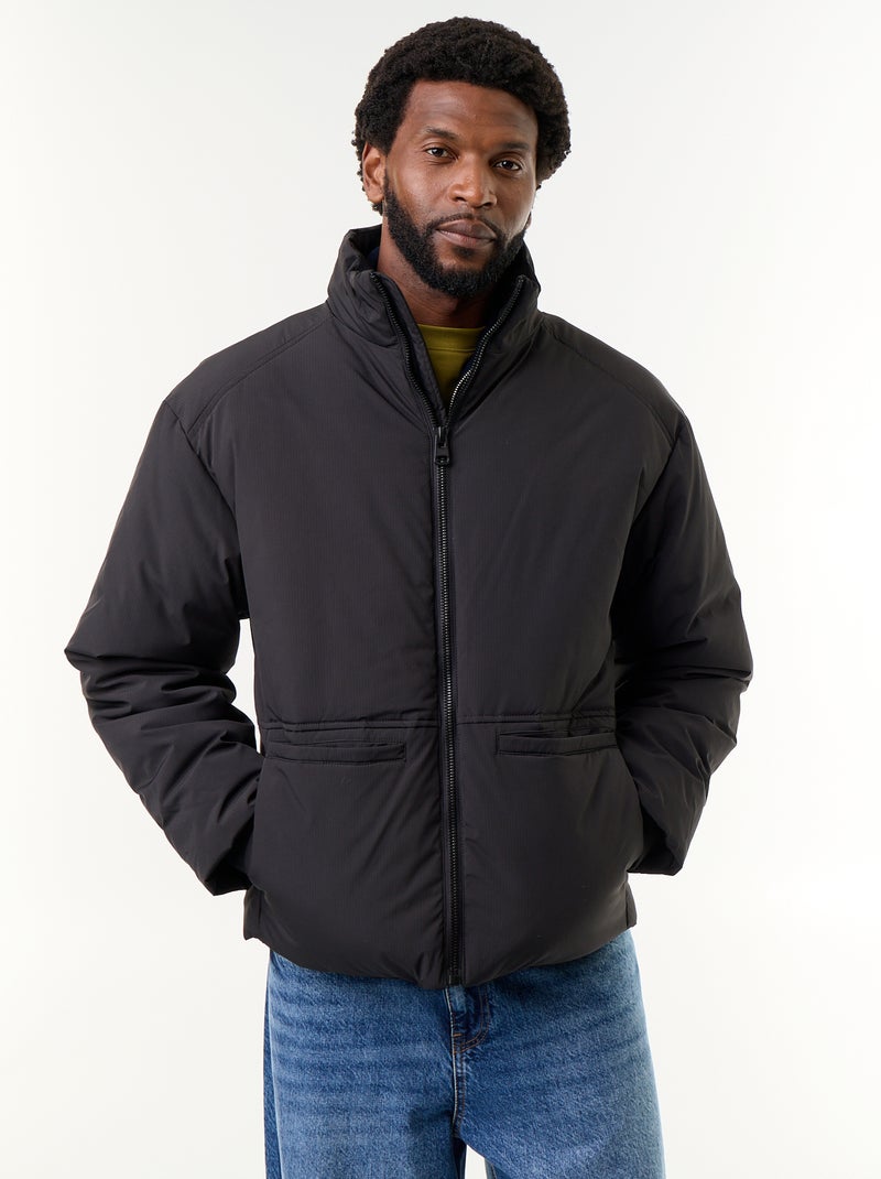 Piumino collo alto maniche raglan Nero - Kiabi