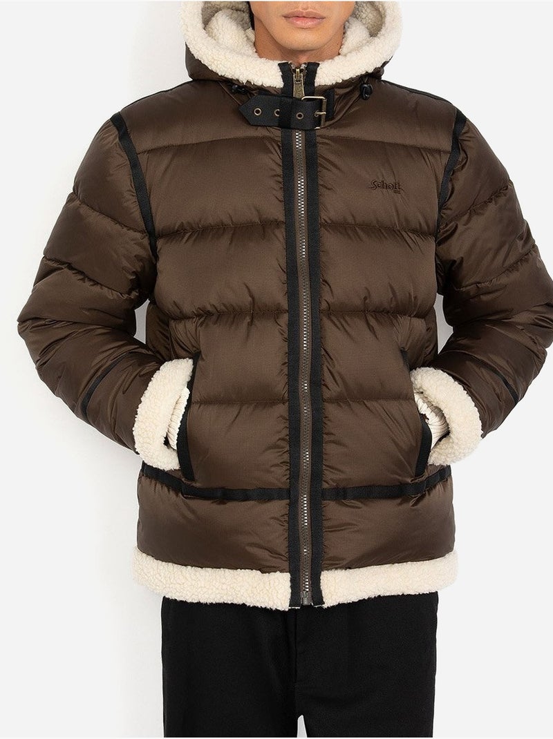 Piumino con cappuccio - schott Marrone/Beige/Nero - Kiabi