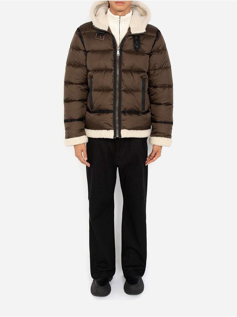 Piumino con cappuccio - schott Marrone/Beige/Nero - Kiabi