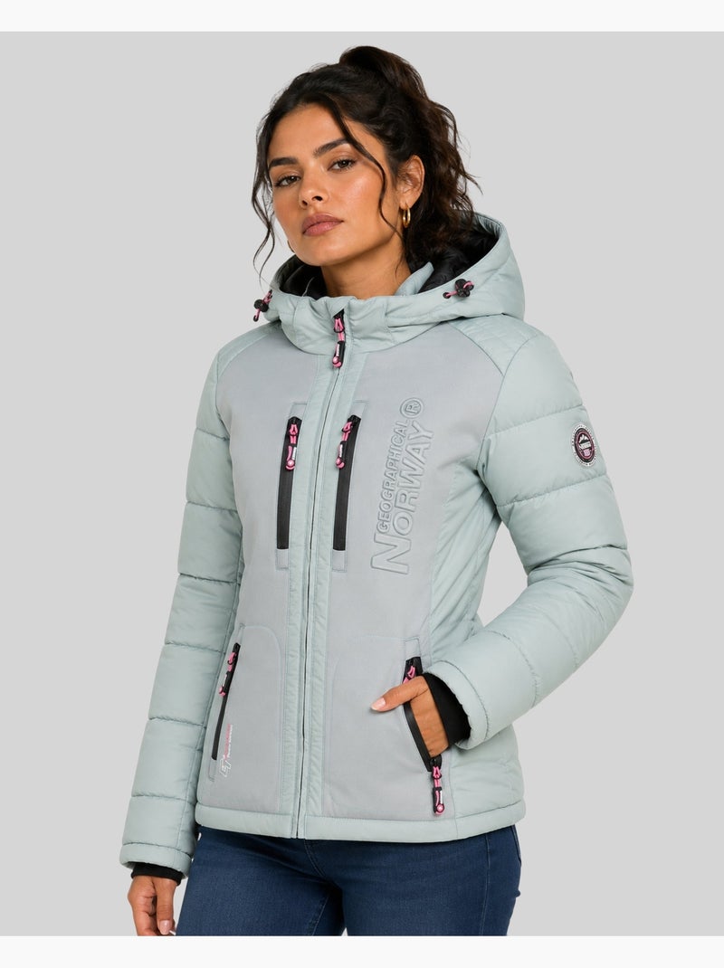 Piumino con cappuccio beachwood – geographical norway Grigio chiaro - Kiabi