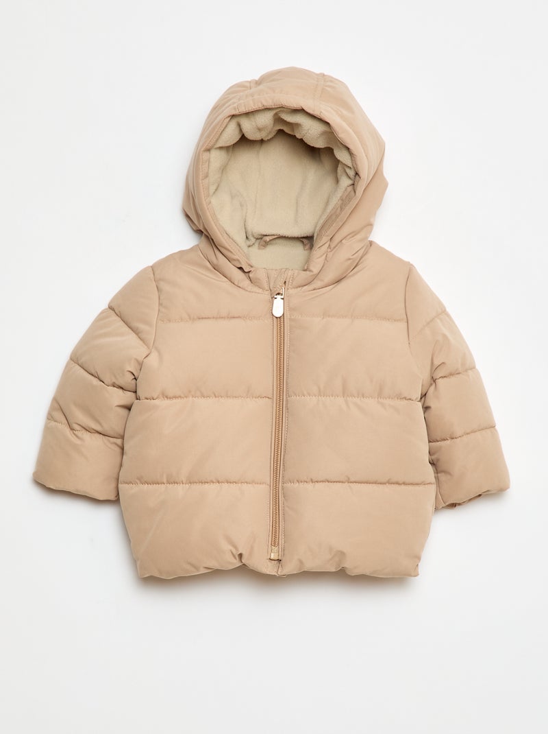 Piumino con cappuccio Beige - Kiabi
