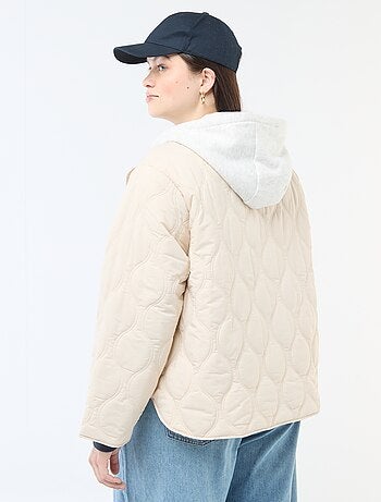 Piumino con cappuccio e pettorina interna in felpa removibile