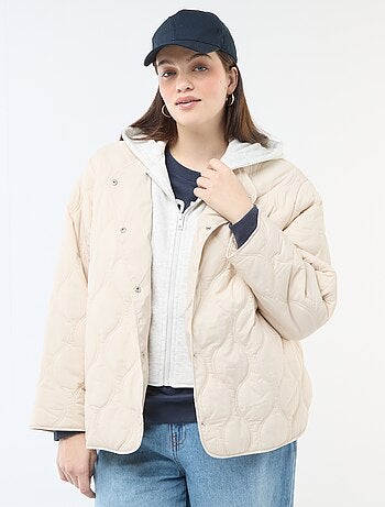 Piumino con cappuccio e pettorina interna in felpa removibile