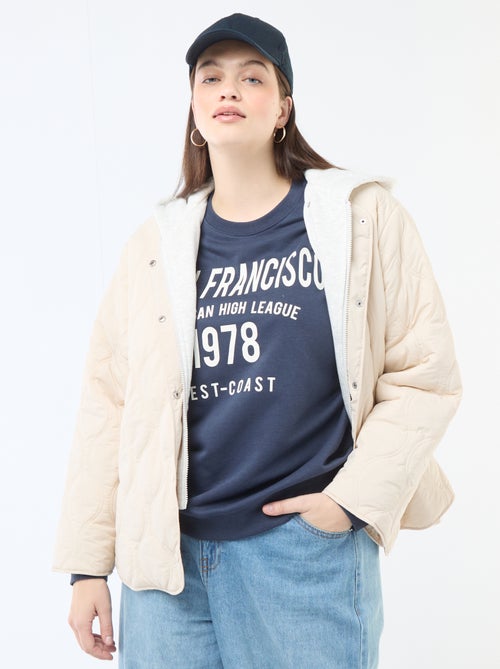 Piumino con cappuccio e pettorina interna in felpa removibile - Kiabi