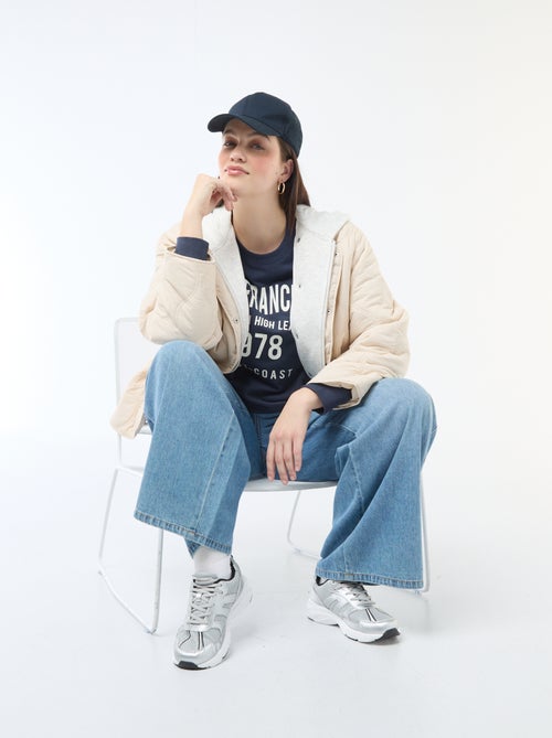 Piumino con cappuccio e pettorina interna in felpa removibile - Kiabi