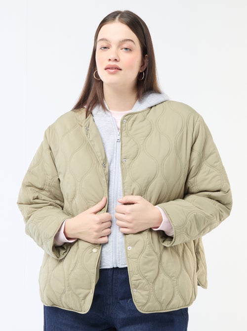 Piumino con cappuccio e pettorina interna in felpa rimovibile - Kiabi Piumino con cappuccio e pettorina interna in felpa rimovibile - Kiabi