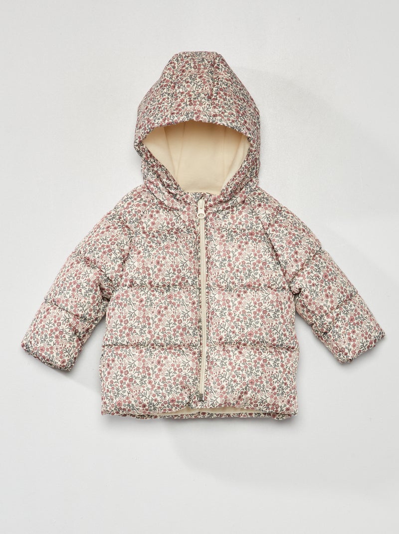 Piumino con cappuccio e stampa BIANCO - Kiabi