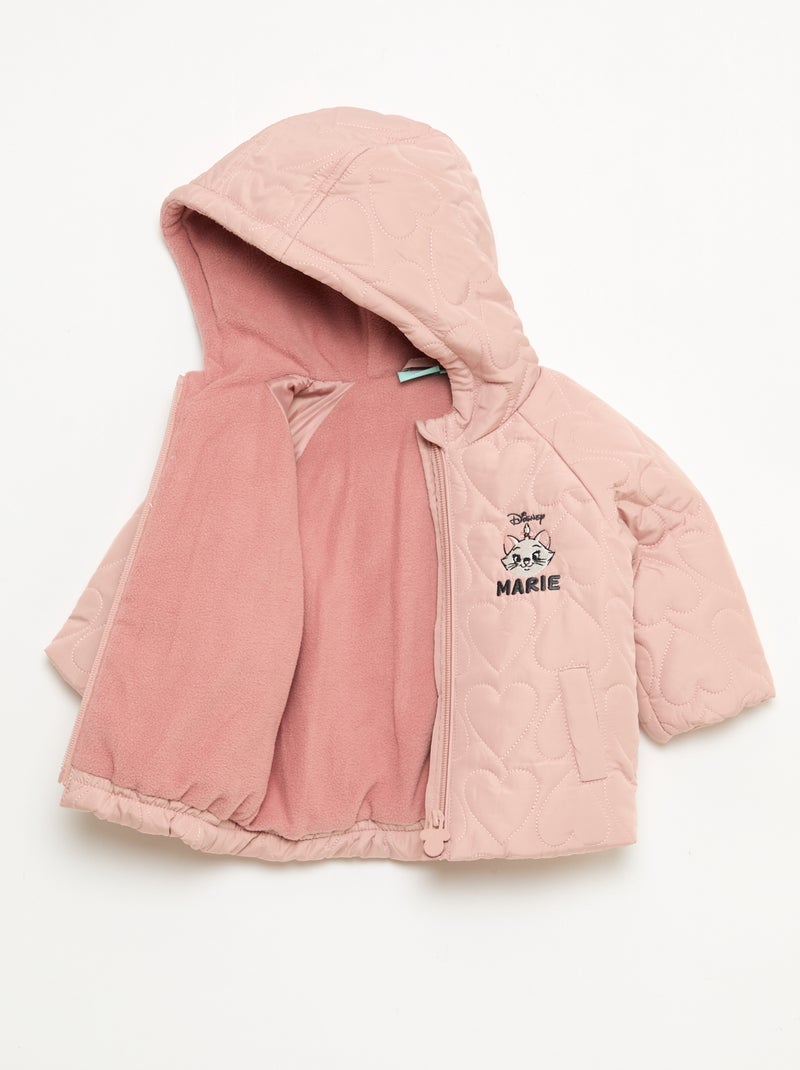 Piumino con cappuccio foderato in pile 'Disney' 'Marie' Rosa - Kiabi