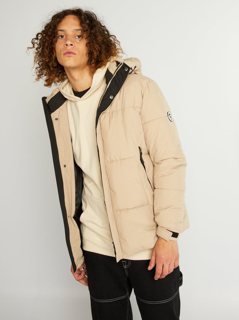 Piumino con cappuccio in ripstop BEIGE - Kiabi
