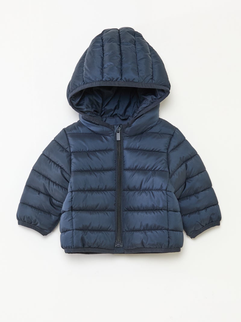 Piumino con cappuccio trapuntato blu - Kiabi