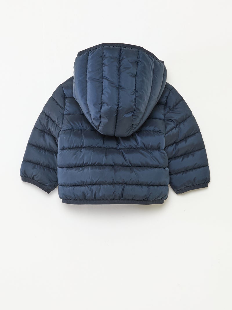 Piumino con cappuccio trapuntato blu - Kiabi