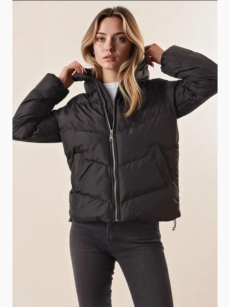 Piumino con colletto con zip spesso bdart Nero - Kiabi
