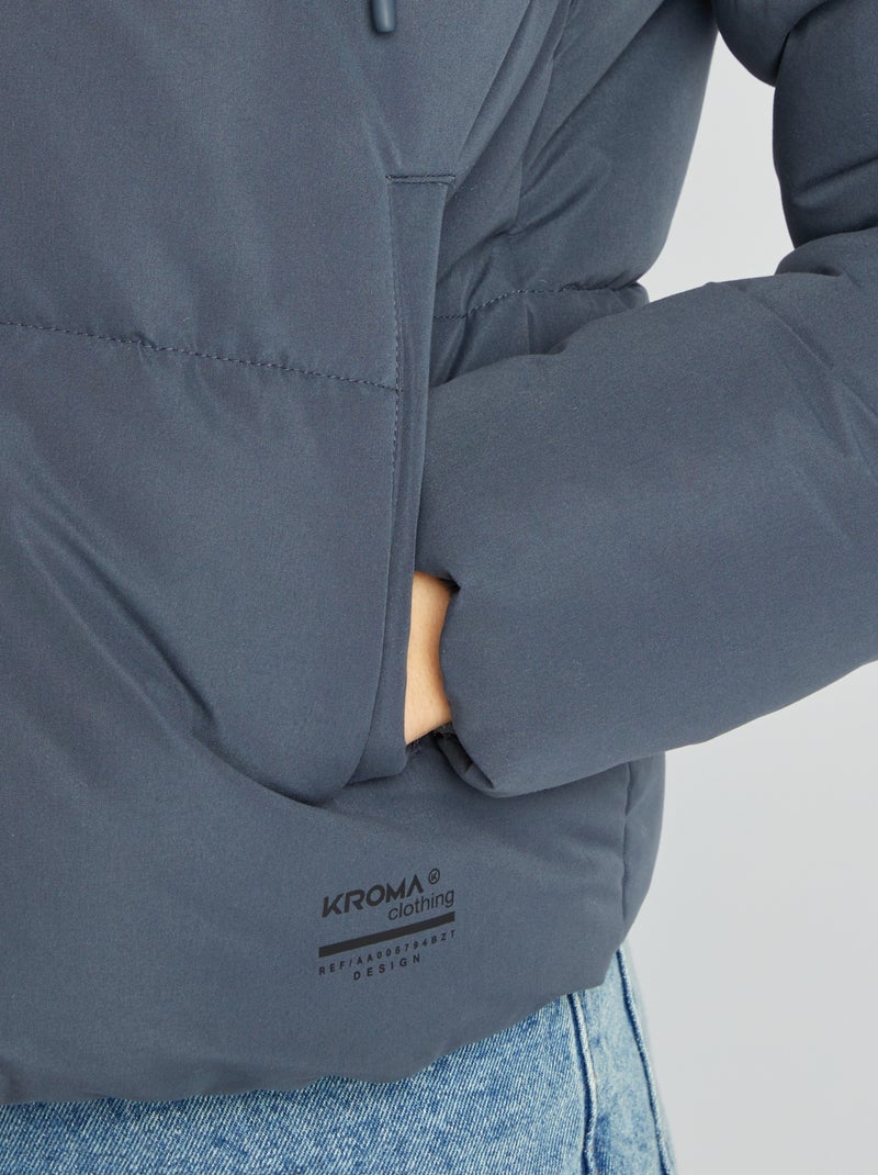 Piumino con zip e cappuccio BLU - Kiabi