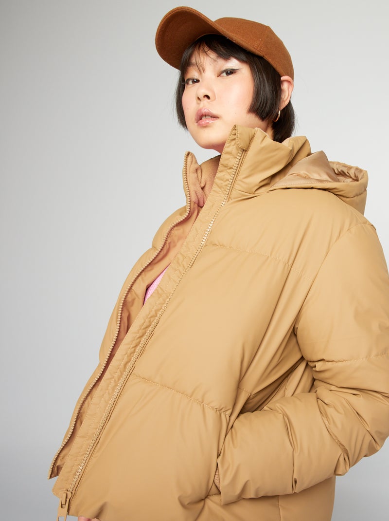 Piumino corto con fodera in pile BEIGE - Kiabi