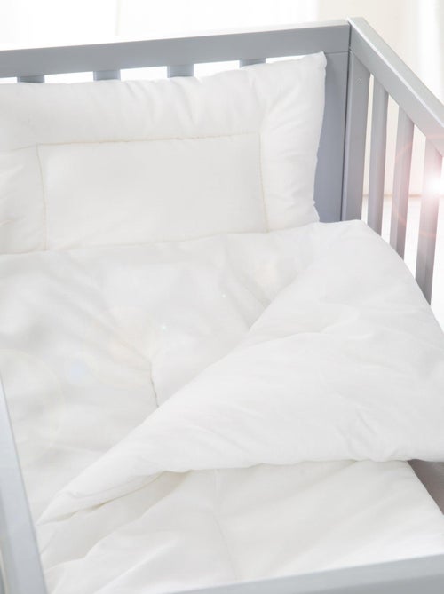 Piumino e cuscino in cotone bianco per culla e lettino – set quattro stagioni "Roba" - Kiabi