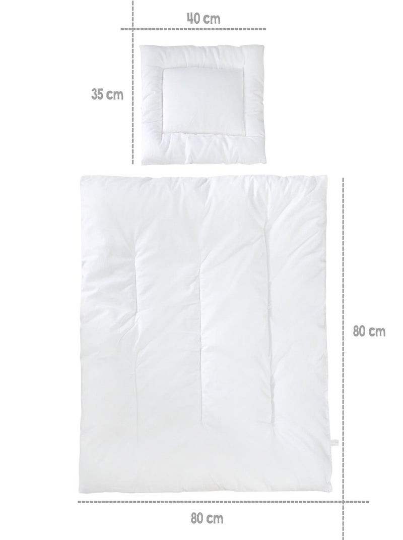 Piumino e cuscino in cotone bianco per culla e lettino – set quattro stagioni "Roba" Bianco - Kiabi