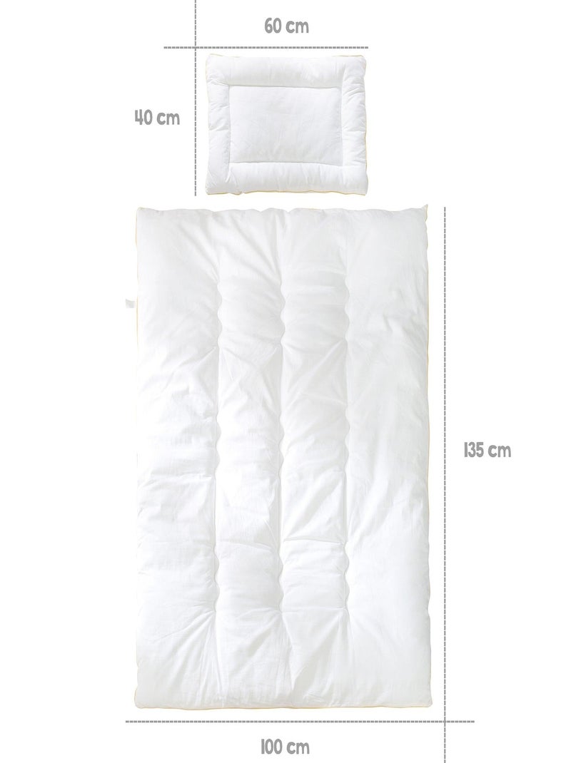 Piumino e cuscino in cotone bianco per lettino bebè e bambino – set quattro stagioni "Roba" Bianco Giallo - Kiabi