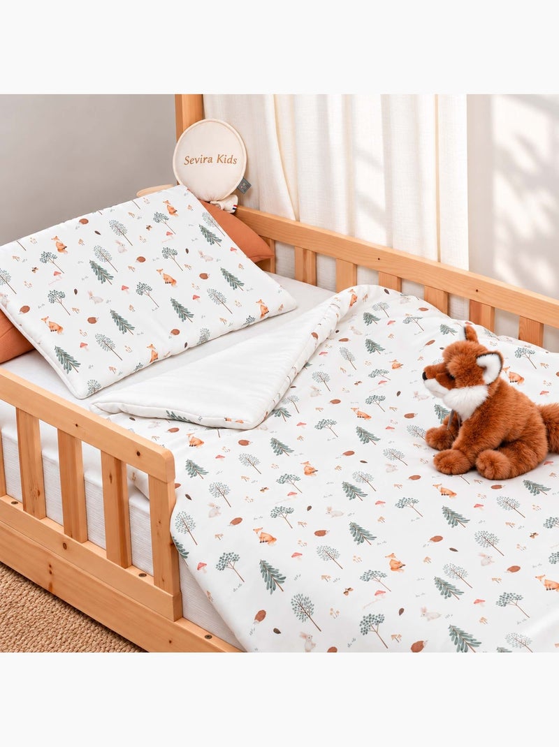 Piumino e cuscino per bambini reversibili in garza di cotone | sevira kids | sevira kids Ecru - Kiabi
