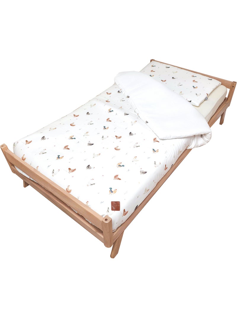 Piumino e cuscino reversibili per bambino in mussola di cotone | SEVIRA KIDS Ecru - Kiabi