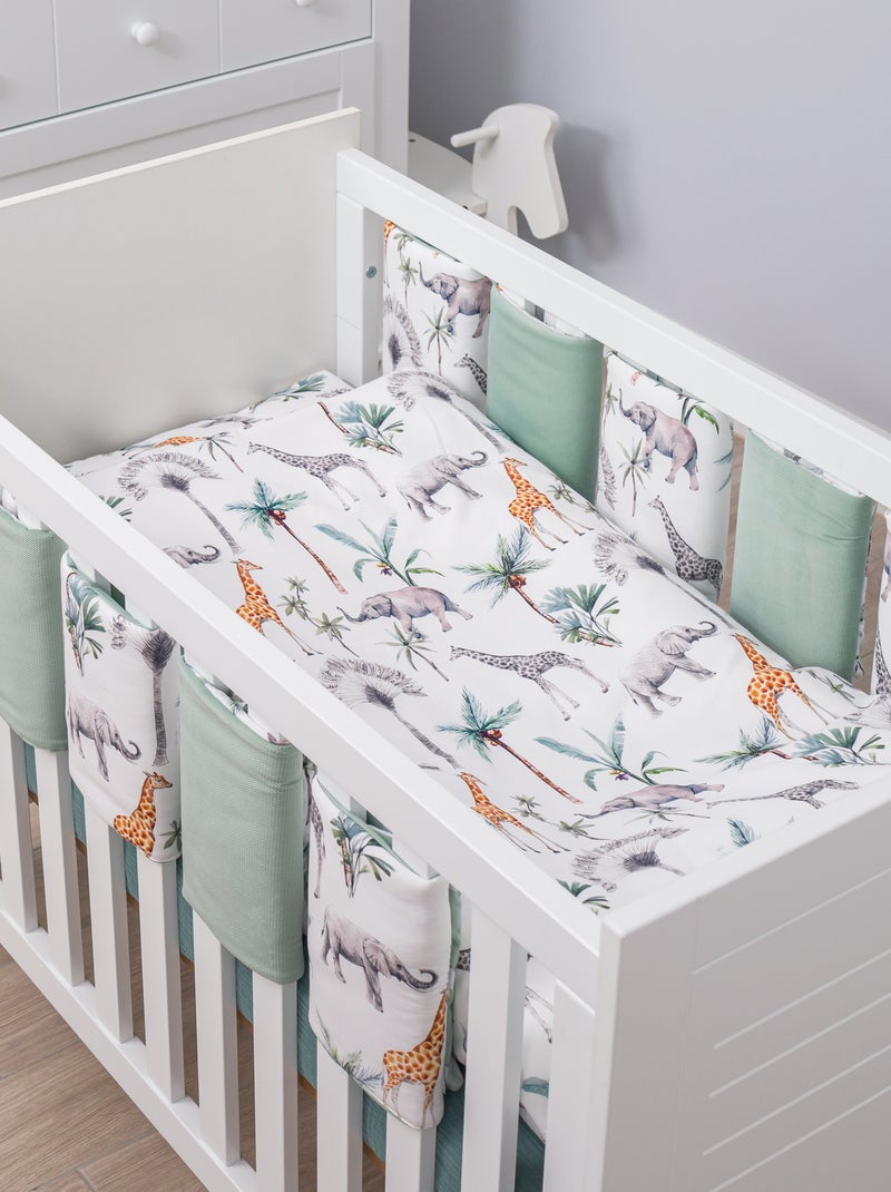 Piumino e cuscino reversibili per bambino in mussola di cotone | sevira kids | sevira kids Verde acqua - Kiabi