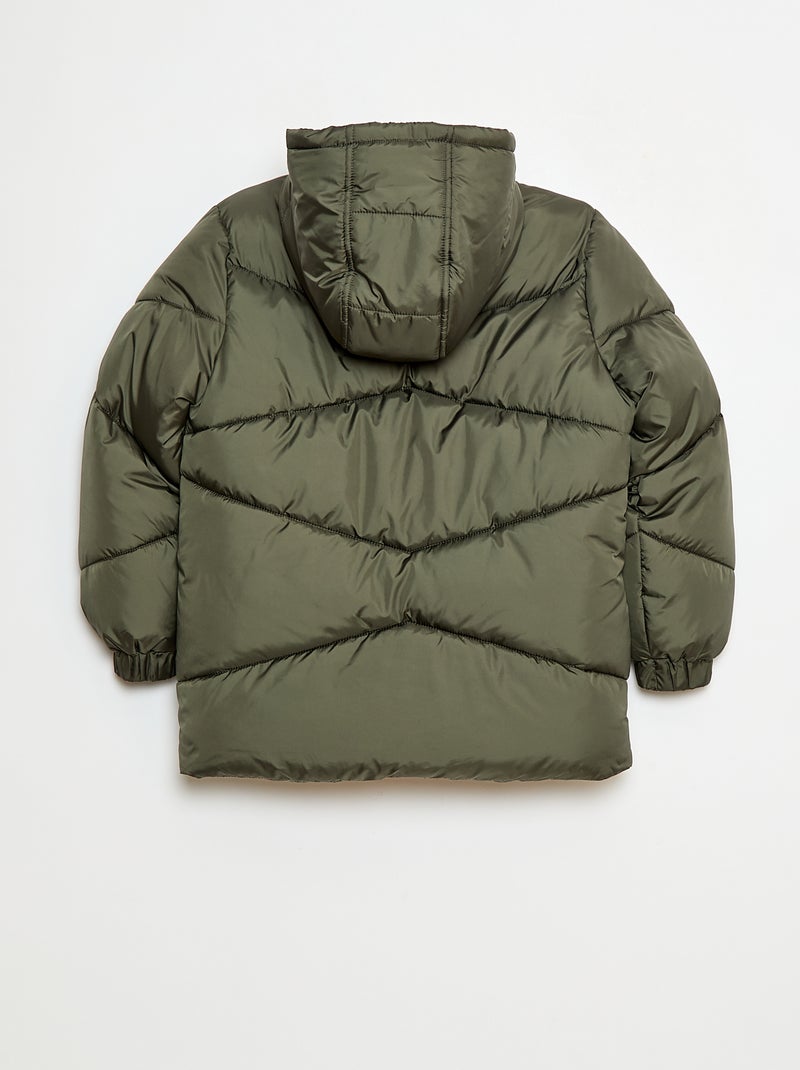 Piumino idrorepellente con cappuccio trapuntato Verde - Kiabi