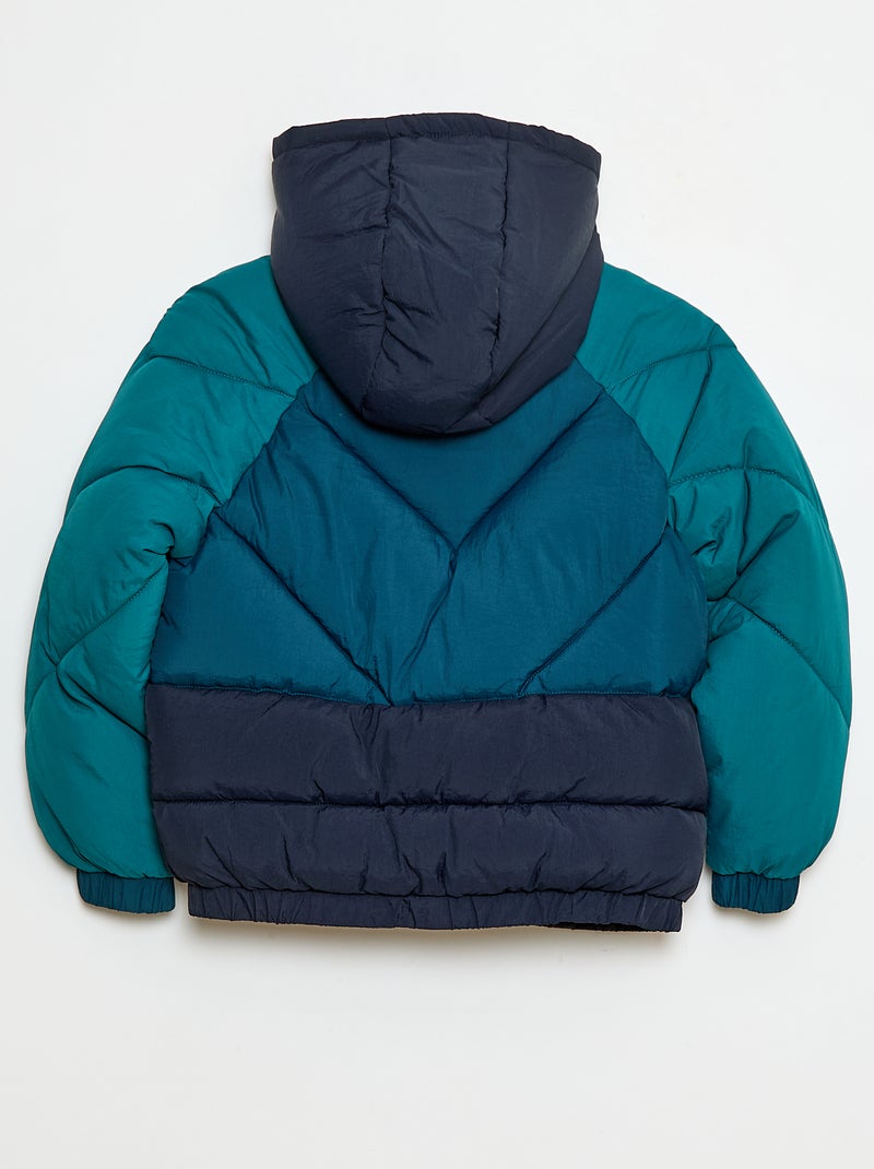 Piumino imbottito color block idrorepellente Blu - Kiabi
