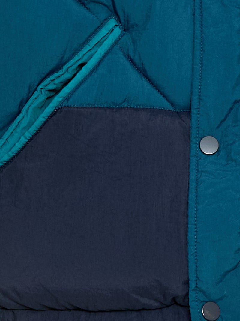 Piumino imbottito color block idrorepellente Blu - Kiabi