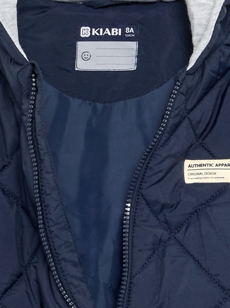 Piumino imbottito con cappuccio Blu - Kiabi