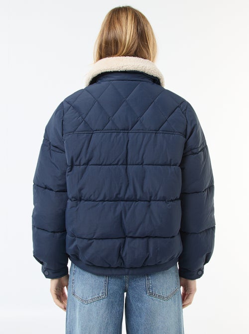 Piumino imbottito con collo effetto montone - Kiabi