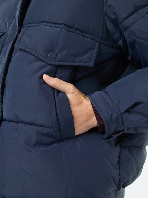 Piumino imbottito con collo effetto montone - Kiabi