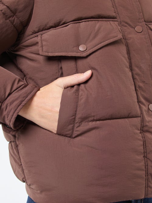 Piumino imbottito con collo effetto montone - Kiabi