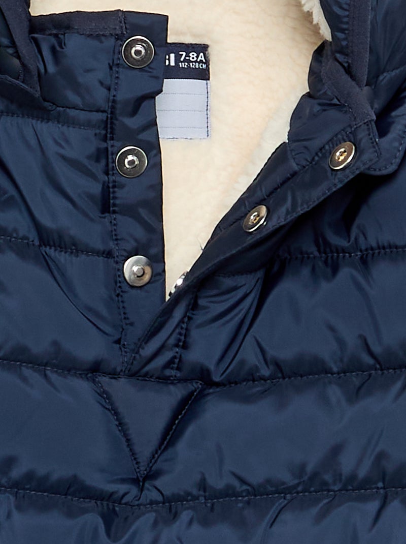 Piumino imbottito con interno in sherpa - collezione facile da indossare Blu - Kiabi