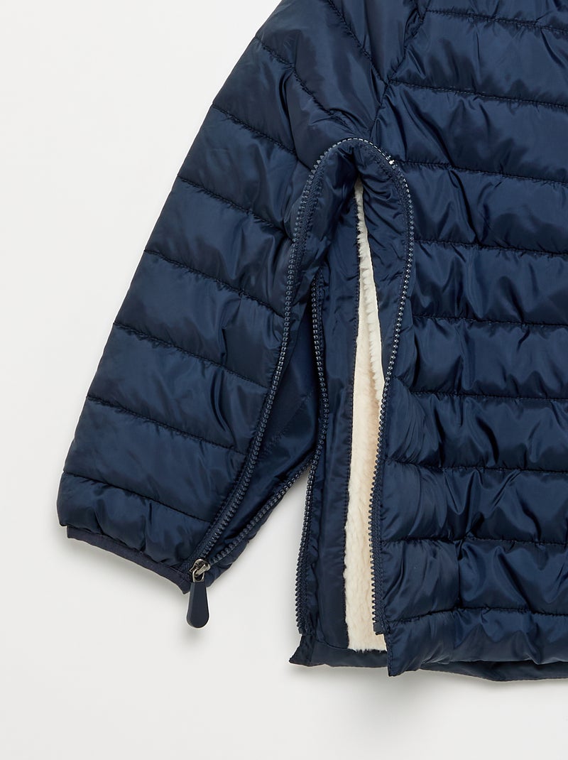 Piumino imbottito con interno in sherpa - collezione facile da indossare Blu - Kiabi
