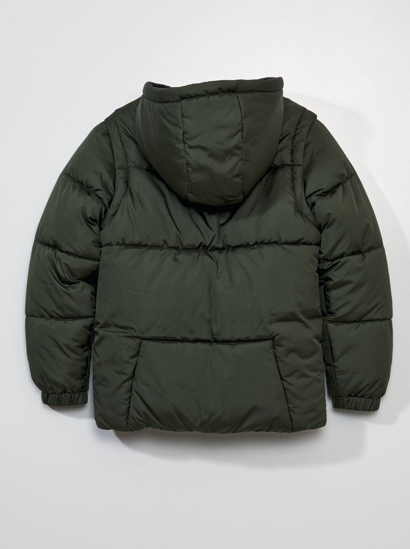 Piumino con maniche in maglia