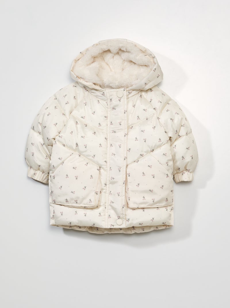 Piumino impermeabile con stampa BIANCO - Kiabi
