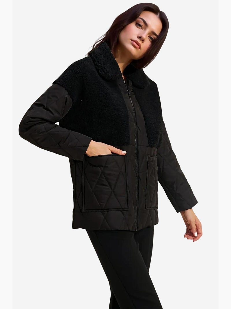 Piumino in peluche bdart Nero - Kiabi