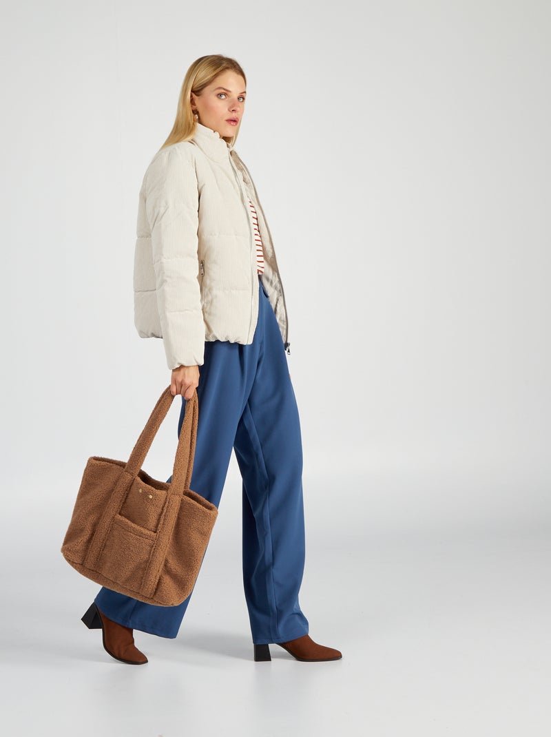 Piumino in velluto BEIGE - Kiabi