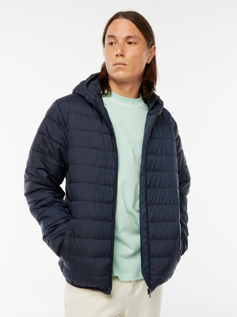 Piumino leggero con cappuccio blu - Kiabi