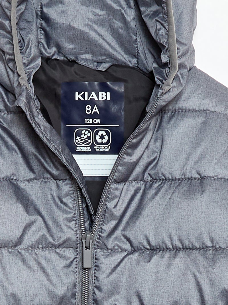 Piumino leggero con cappuccio Grigio - Kiabi